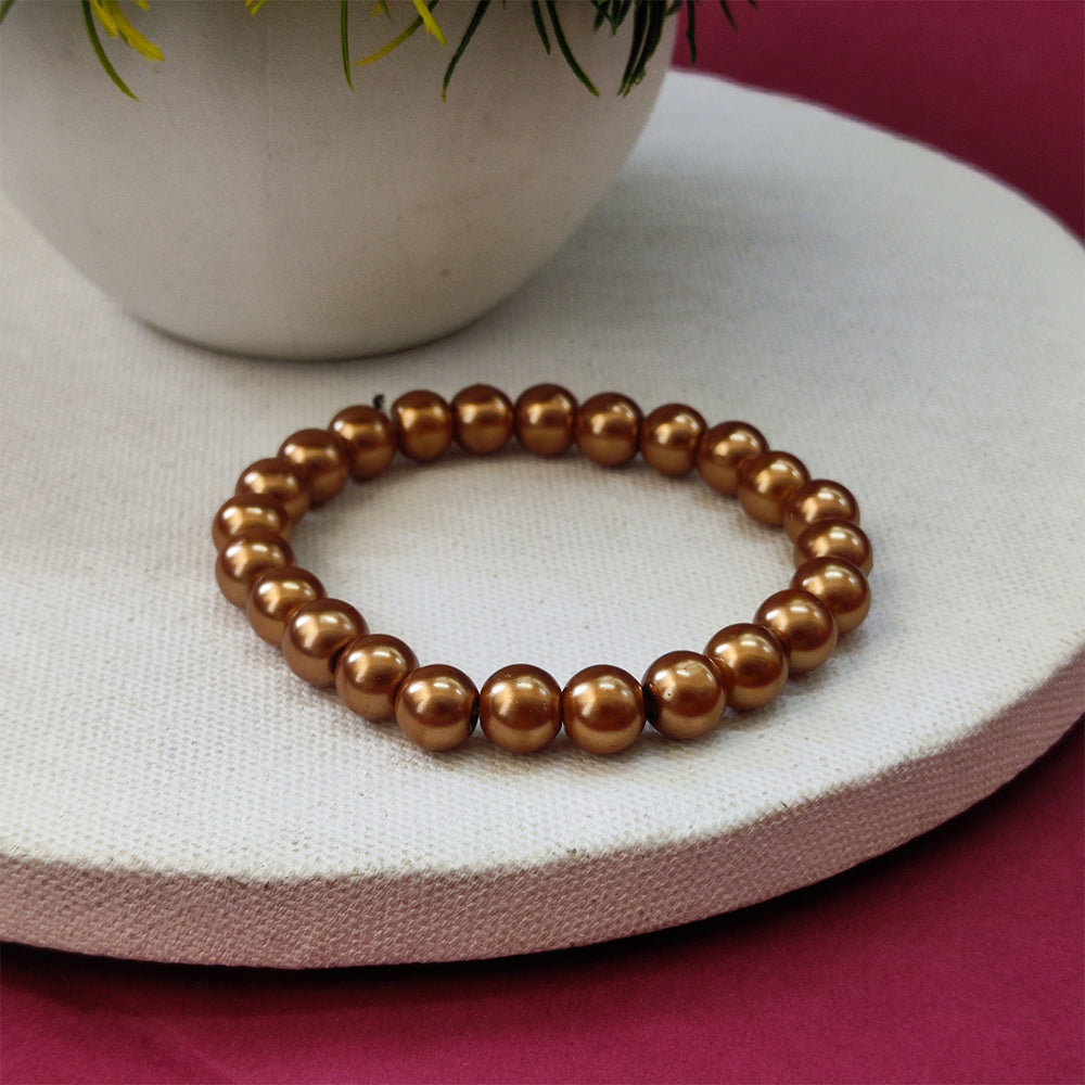 JewelMaze Gold Beads Bracelet - 1404712