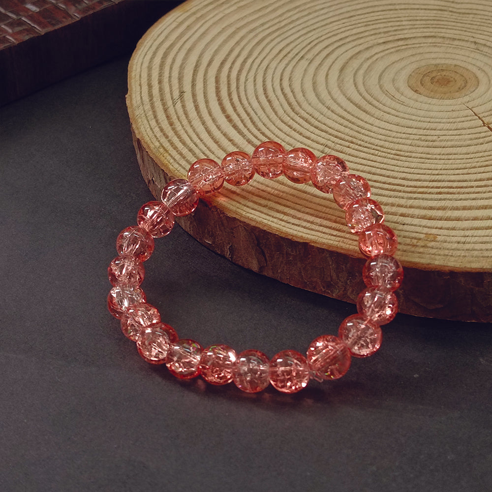 JewelMaze Crystal Crackle Glass Beads Stretch Bracelet - 1404743