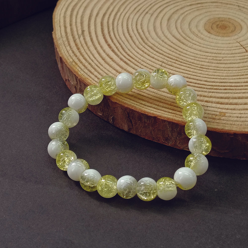 JewelMaze Crystal Crackle Glass Beads Stretch Bracelet - 1404744