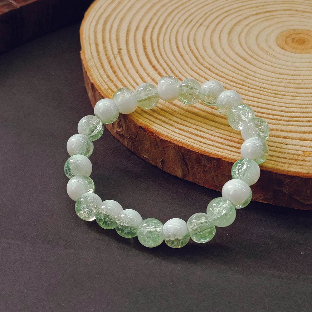 JewelMaze Crystal Crackle Glass Beads Stretch Bracelet - 1404746