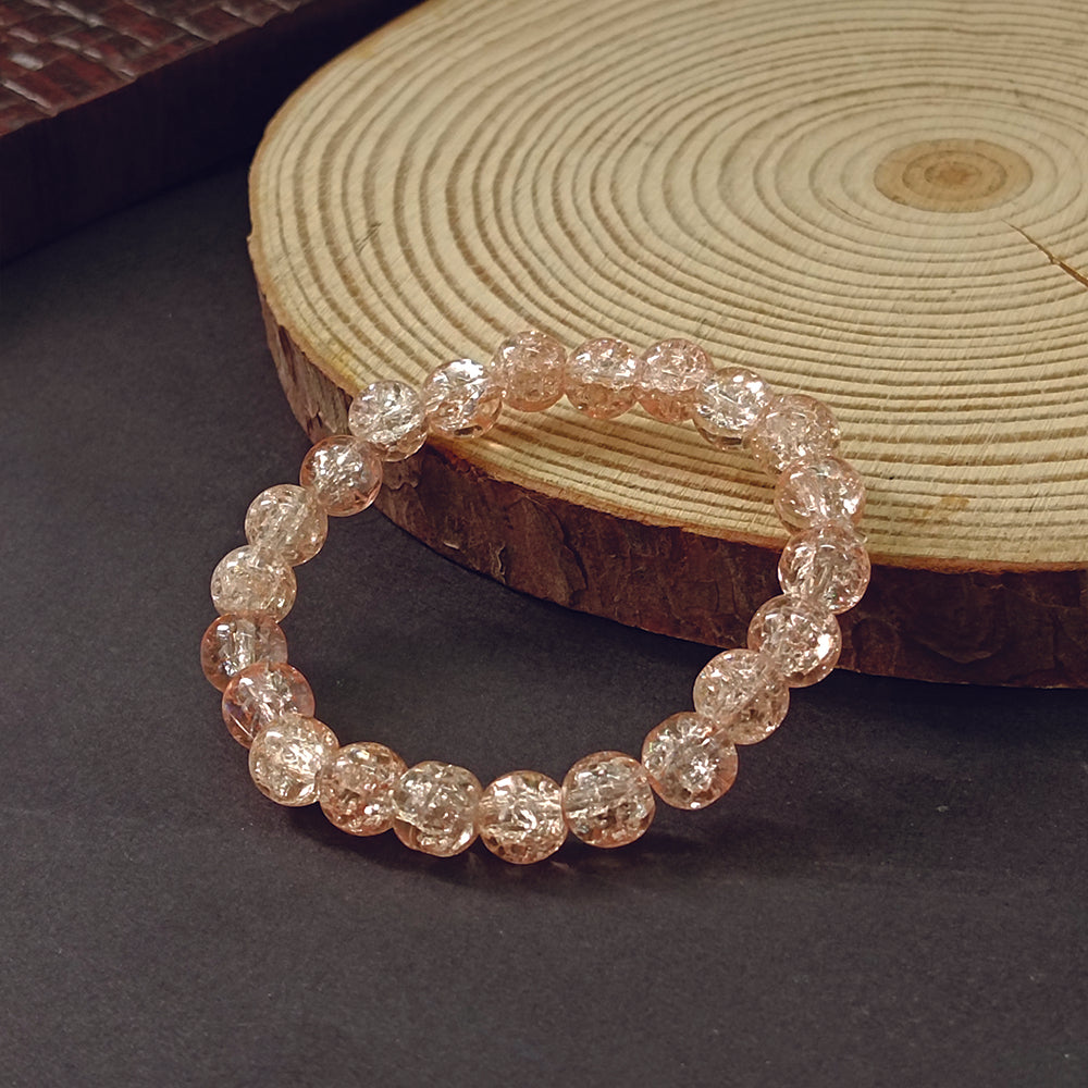 JewelMaze Crystal Crackle Glass Beads Stretch Bracelet - 1404751