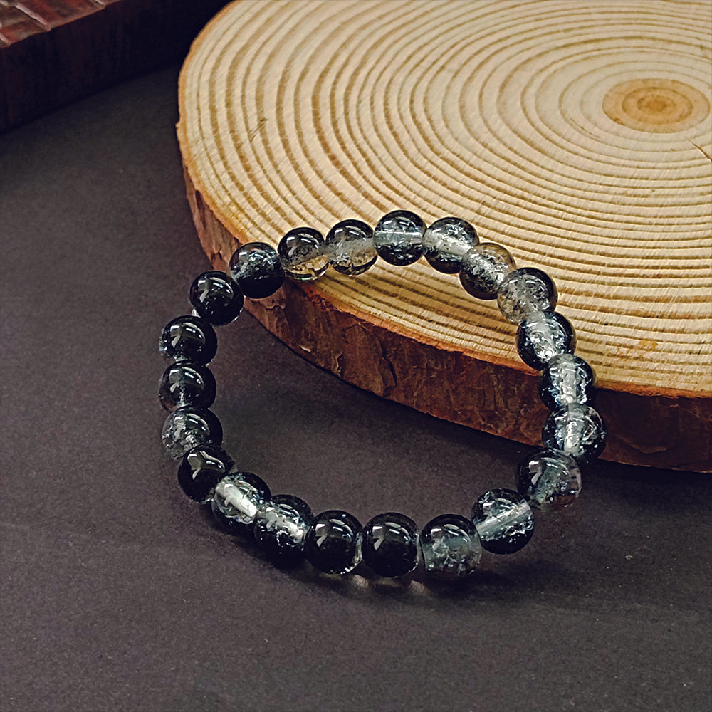 JewelMaze Crystal Crackle Glass Beads Stretch Bracelet - 1404754