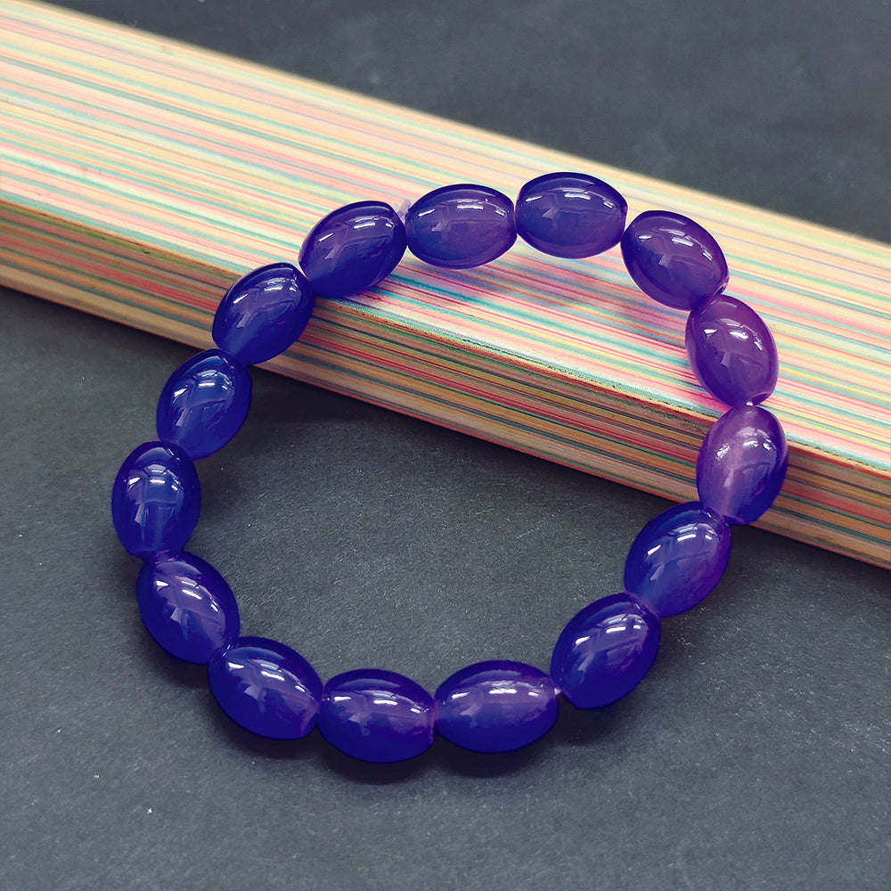 JewelMaze Purple Glass Beads Bracelet