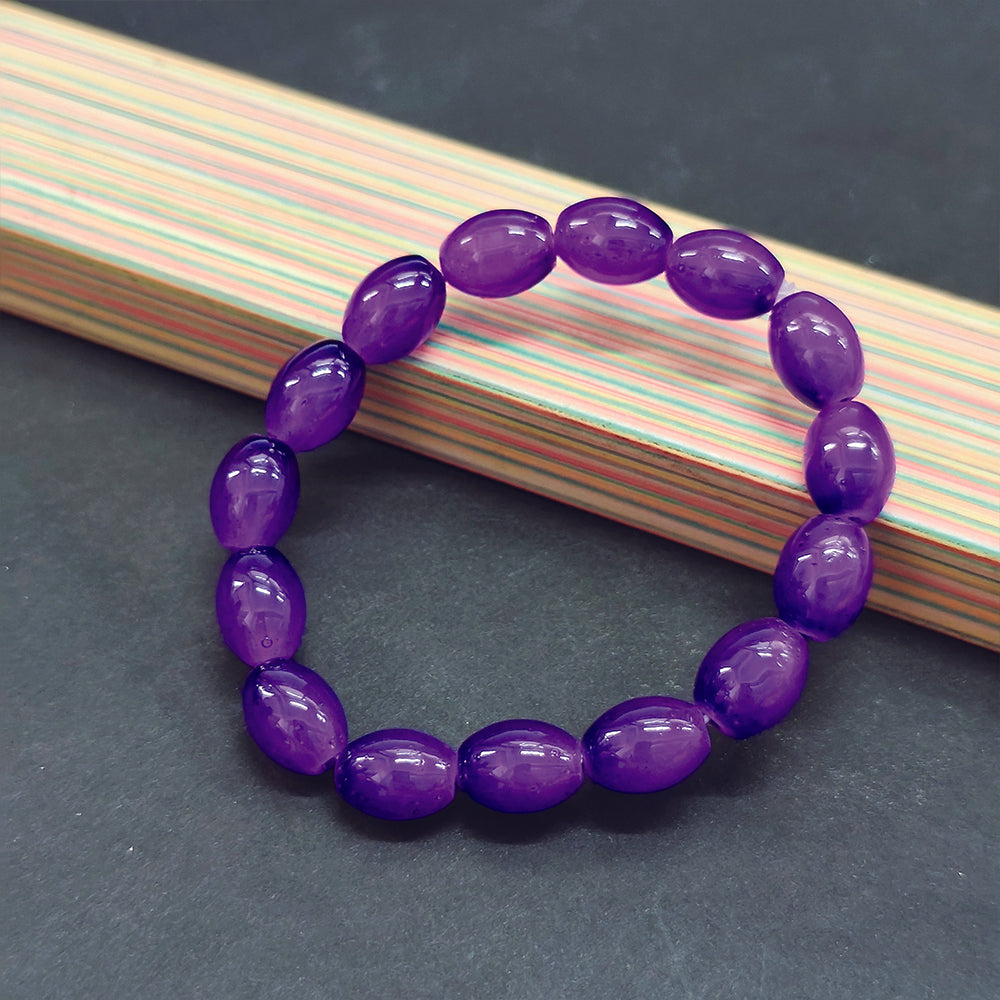 JewelMaze Purple Glass Beads Bracelet
