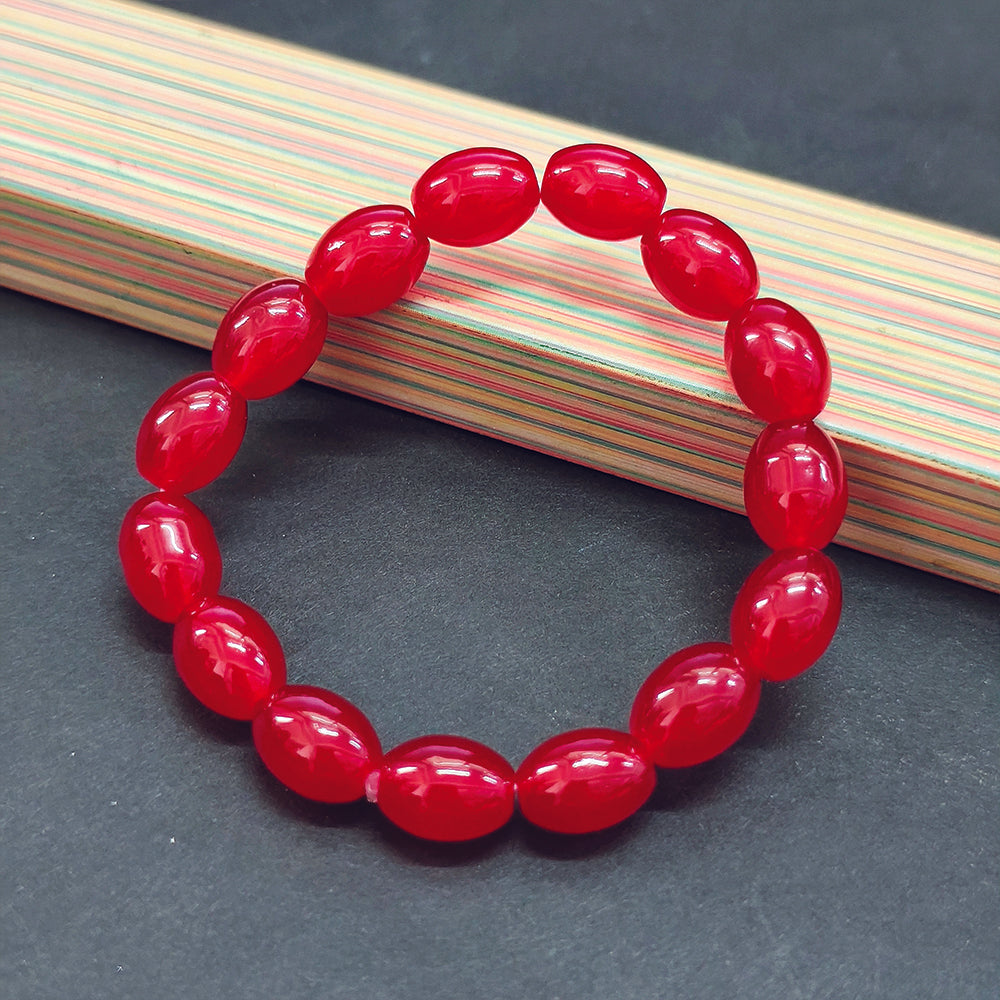 JewelMaze Red Glass Beads Bracelet