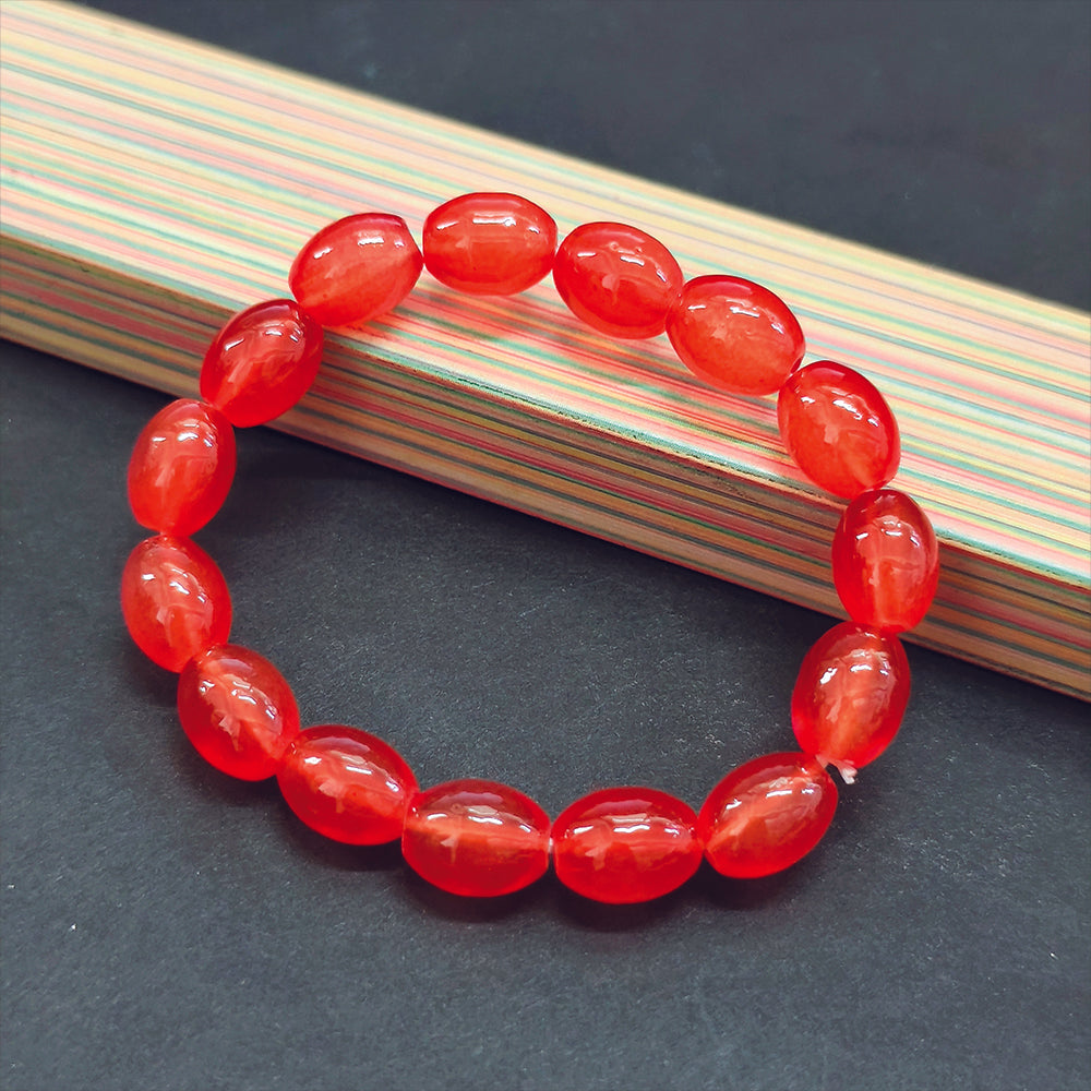 JewelMaze Orange Glass Beads Bracelet