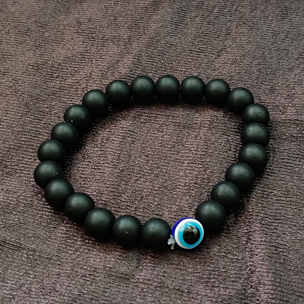 JewelMaze Black Beads Evil Eye Bracelet -1404790