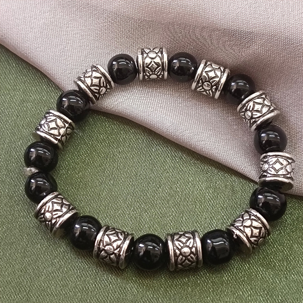 JewelMaze Black Beads Bracelet
