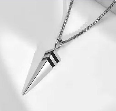 JewelMaze Modern Stainless Steel Triangle Pendant Necklace for Men