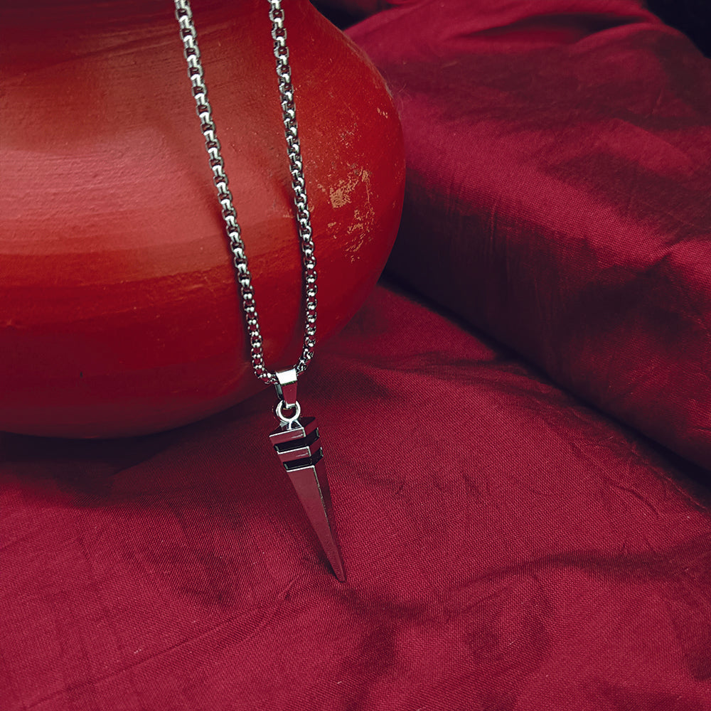 JewelMaze Modern Stainless Steel Triangle Pendant Necklace for Men