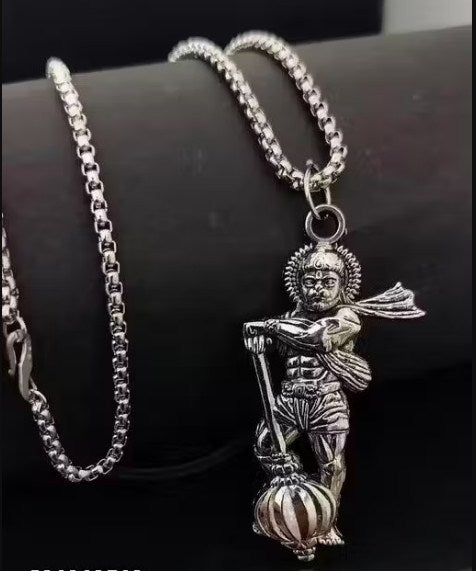 JewelMaze Hanuman Gada Locket Chain Pendant for Men