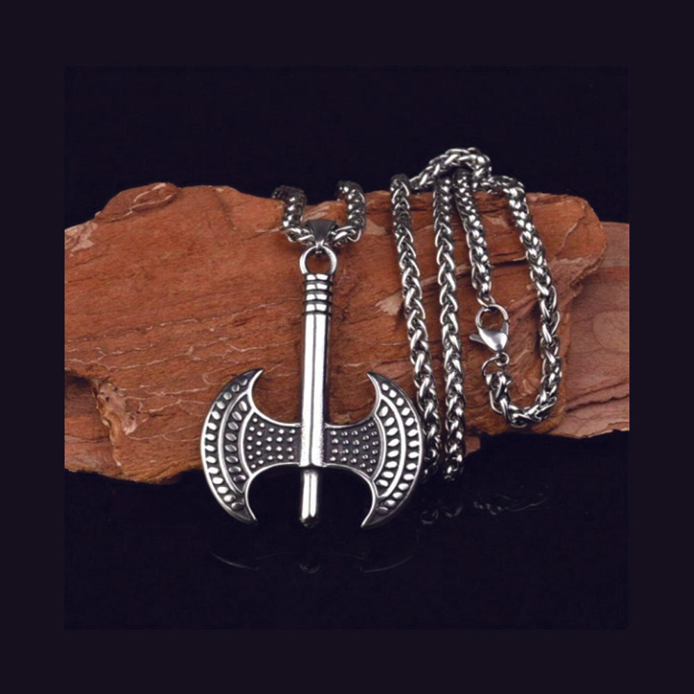 JewelMaze Stylish Battle Axe Pendant Chain for Men