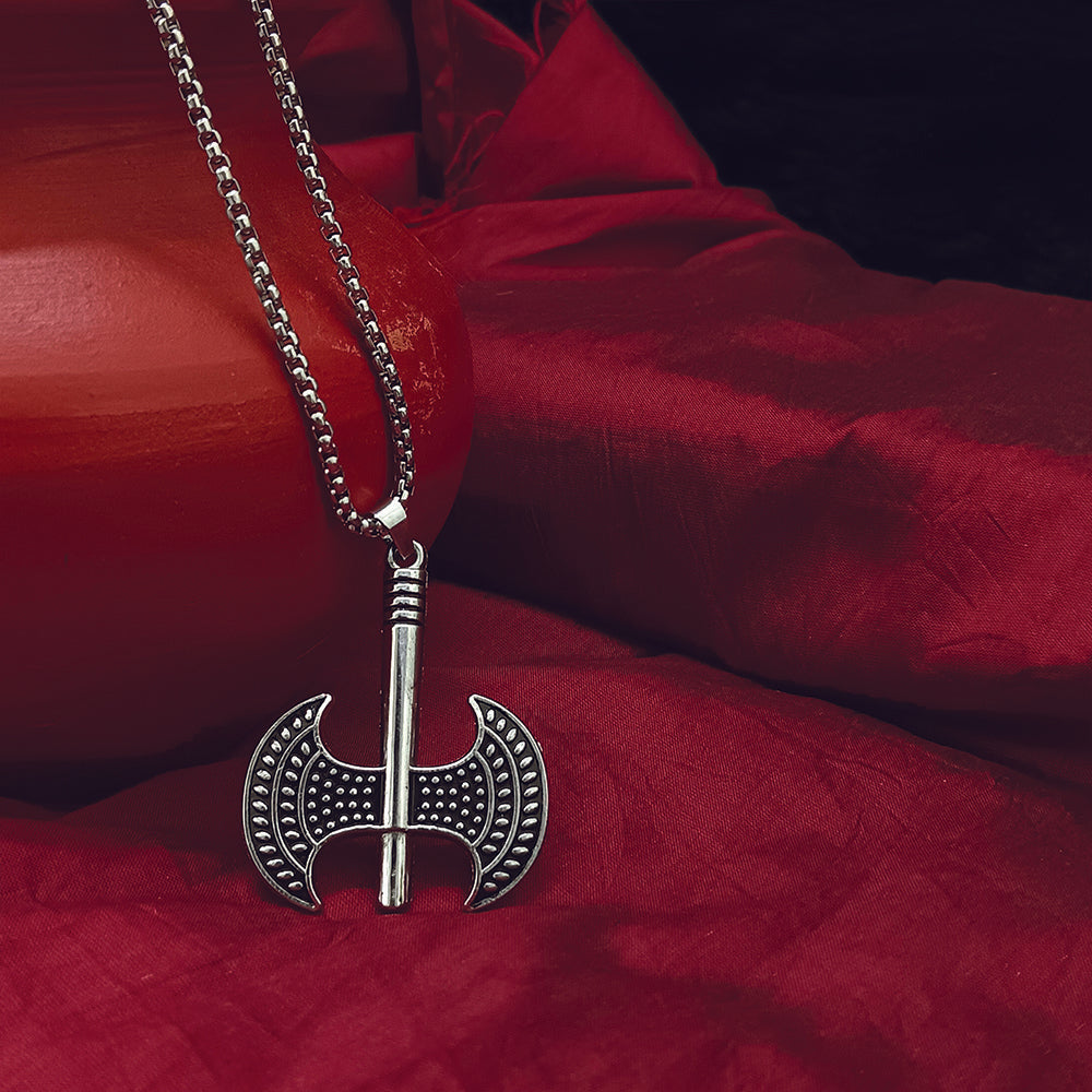 JewelMaze Stylish Battle Axe Pendant Chain for Men
