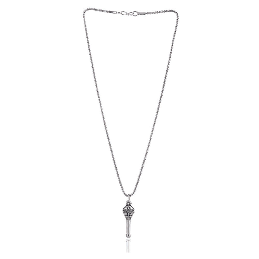 JewelMaze Oxidized Silver Plated Spiritual Gada Locket Pendant