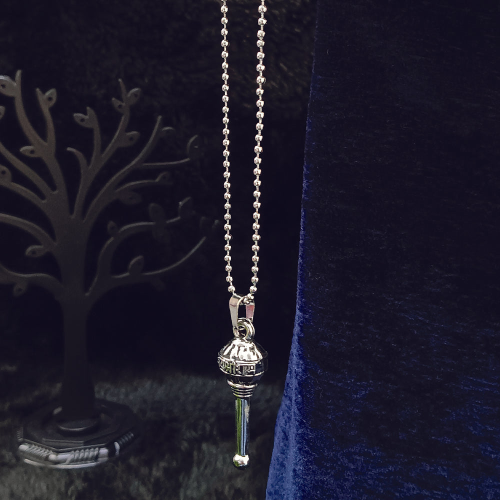 JewelMaze Oxidized Silver Plated Spiritual Gada Locket Pendant