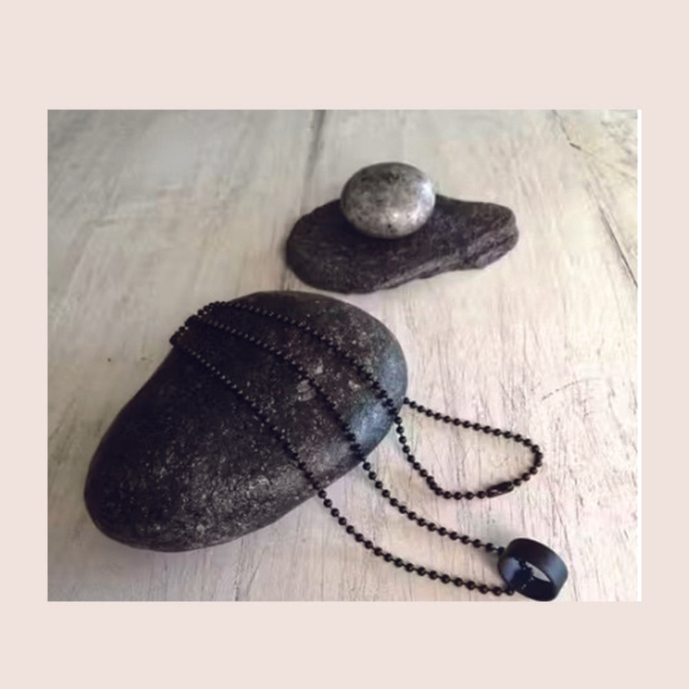 JewelMaze Black Ring Chain for Men & Boys