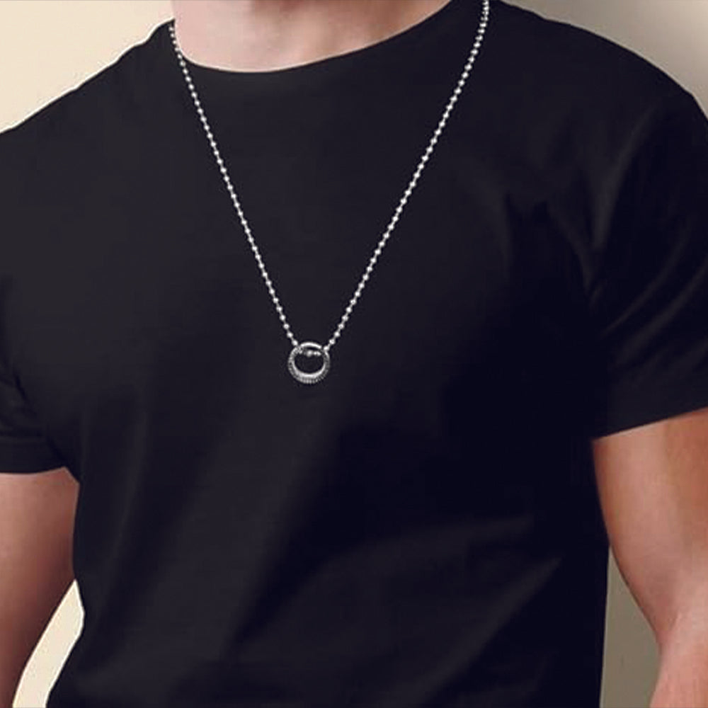 JewelMaze Round Shape Circle Ring Chain Pendant