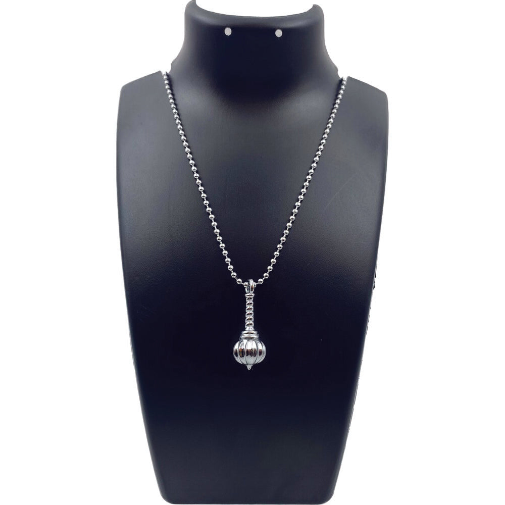 JewelMaze Hanuman Gada Silver Pendant with ball chain For Unisex