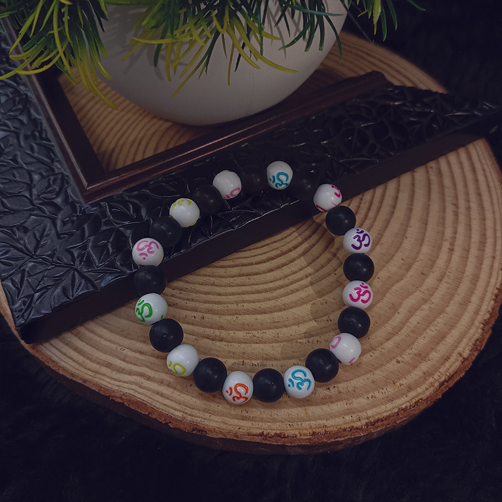 JewelMaze OM Black Beads Bracelet