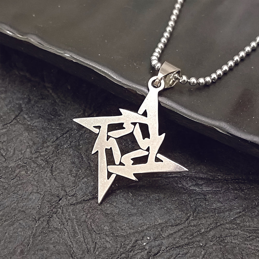 JewelMaze Ninja Star Chain Pendant For Men