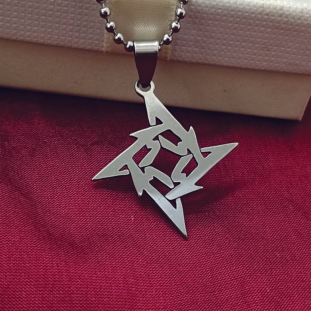 JewelMaze Ninja Star Chain Pendant For Men
