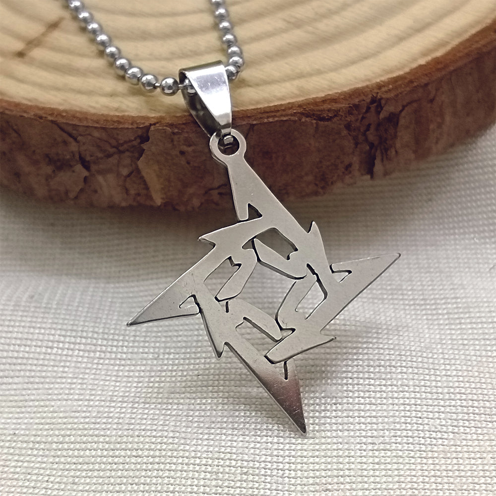 JewelMaze Ninja Star Chain Pendant For Men