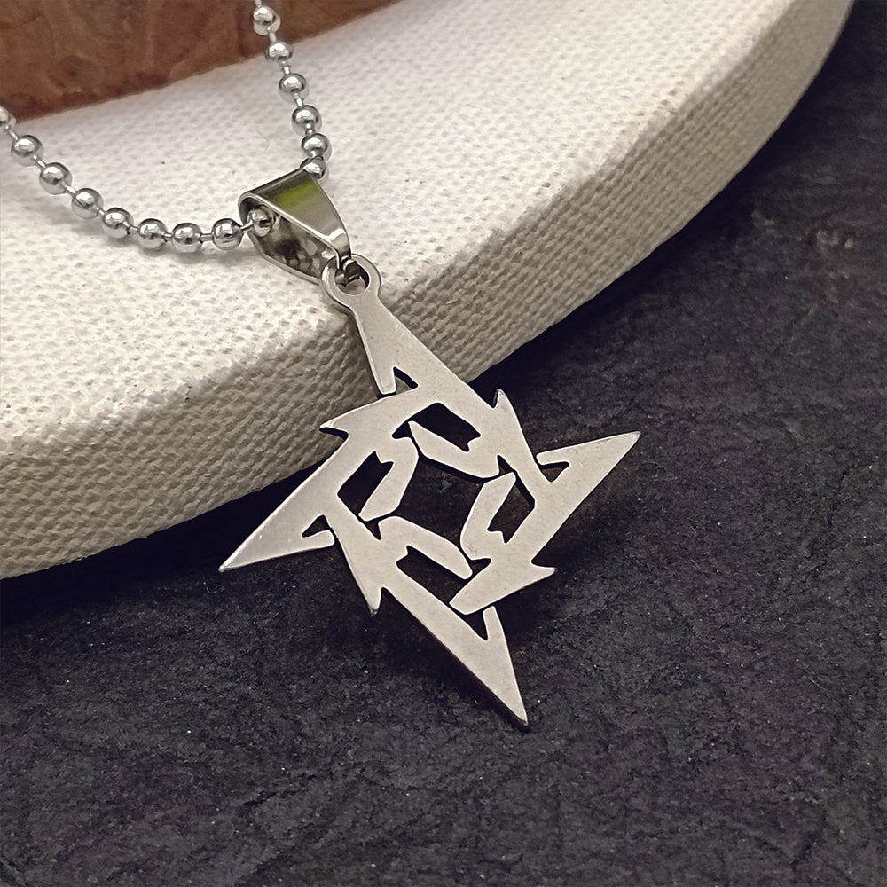 JewelMaze Ninja Star Chain Pendant For Men