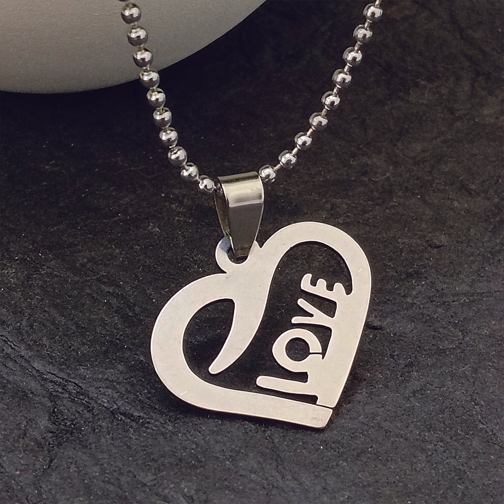 JewelMaze Love Heart Shape Chain Pendant - 1404873