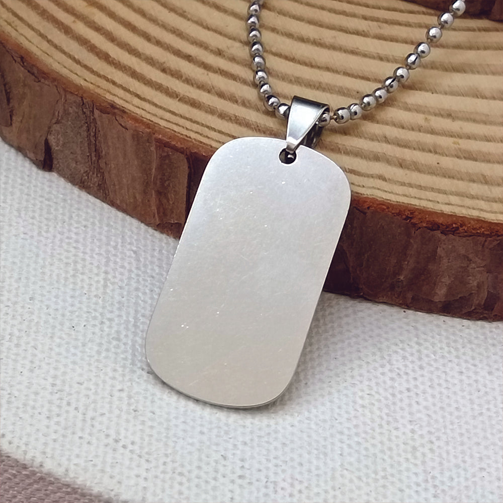 JewelMaze Rectangle Steel Chain Pendant For Men