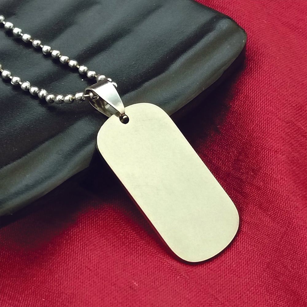 JewelMaze Rectangle Steel Chain Pendant For Men