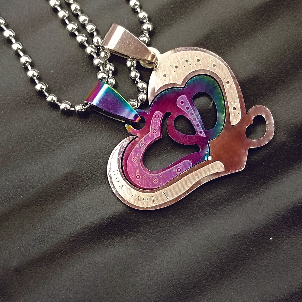 JewelMaze Heart Shape Chain Pendant- 1404891