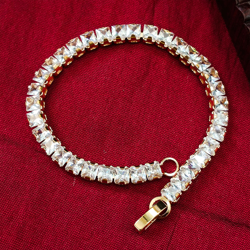 JewelMaze Rose Plated AD Stone Bracelet
