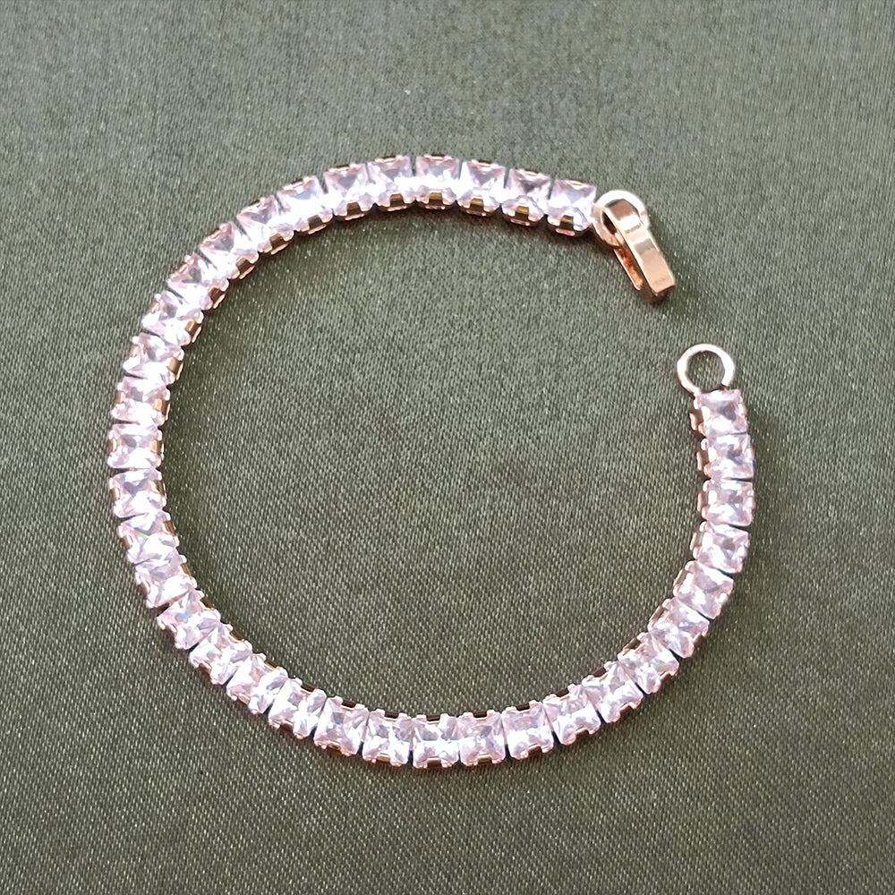 JewelMaze Rose Plated AD Stone Bracelet