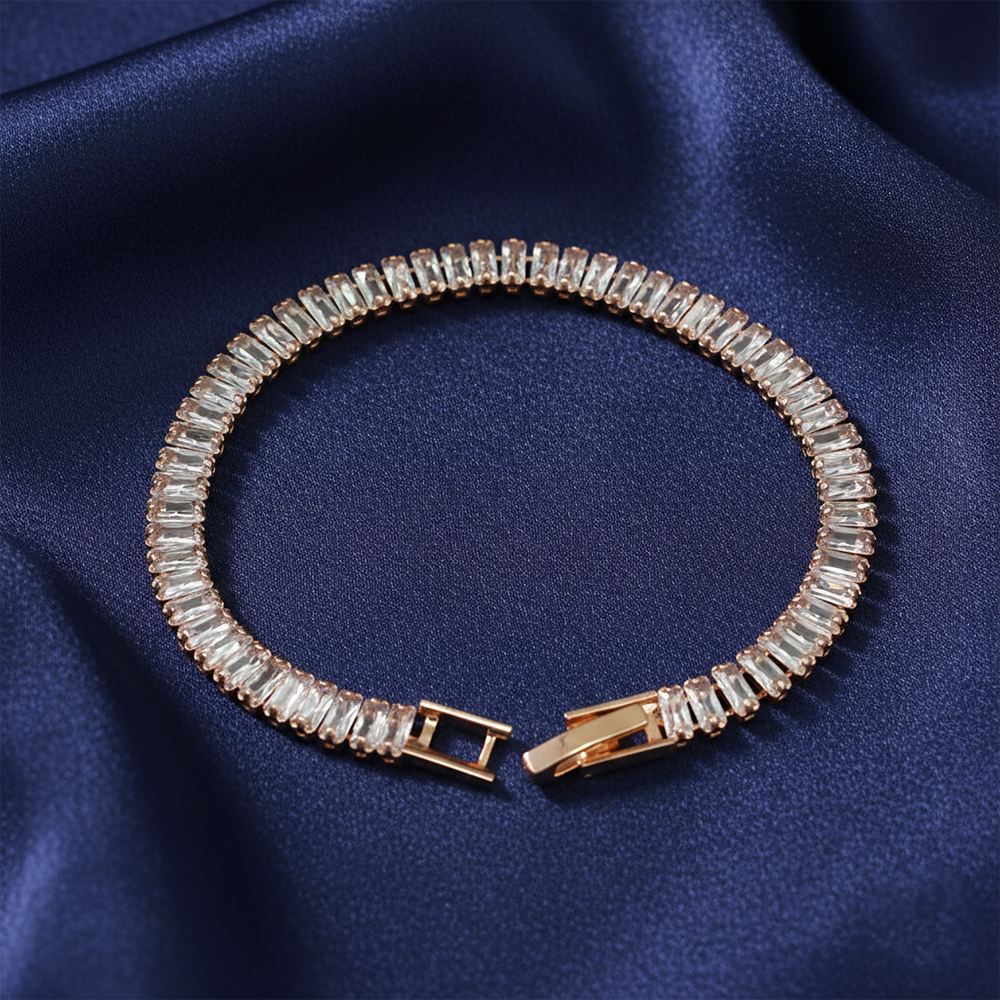 JewelMaze Rose Gold Plated American Diamond Bracelet