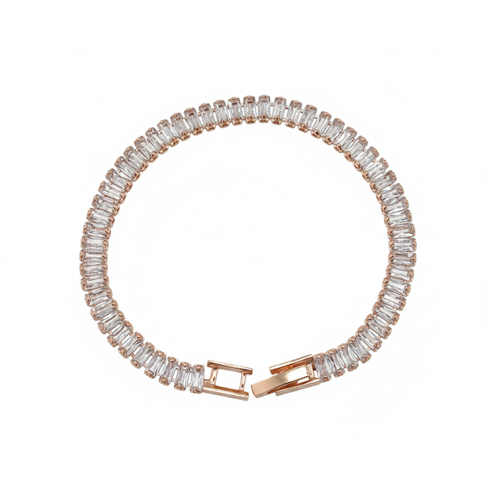 JewelMaze Rose Gold Plated American Diamond Bracelet