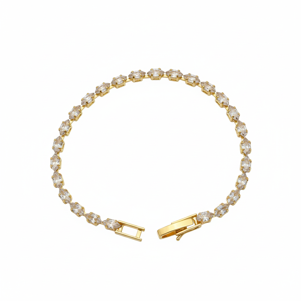 JewelMaze Gold Plated American Diamond Bracelet