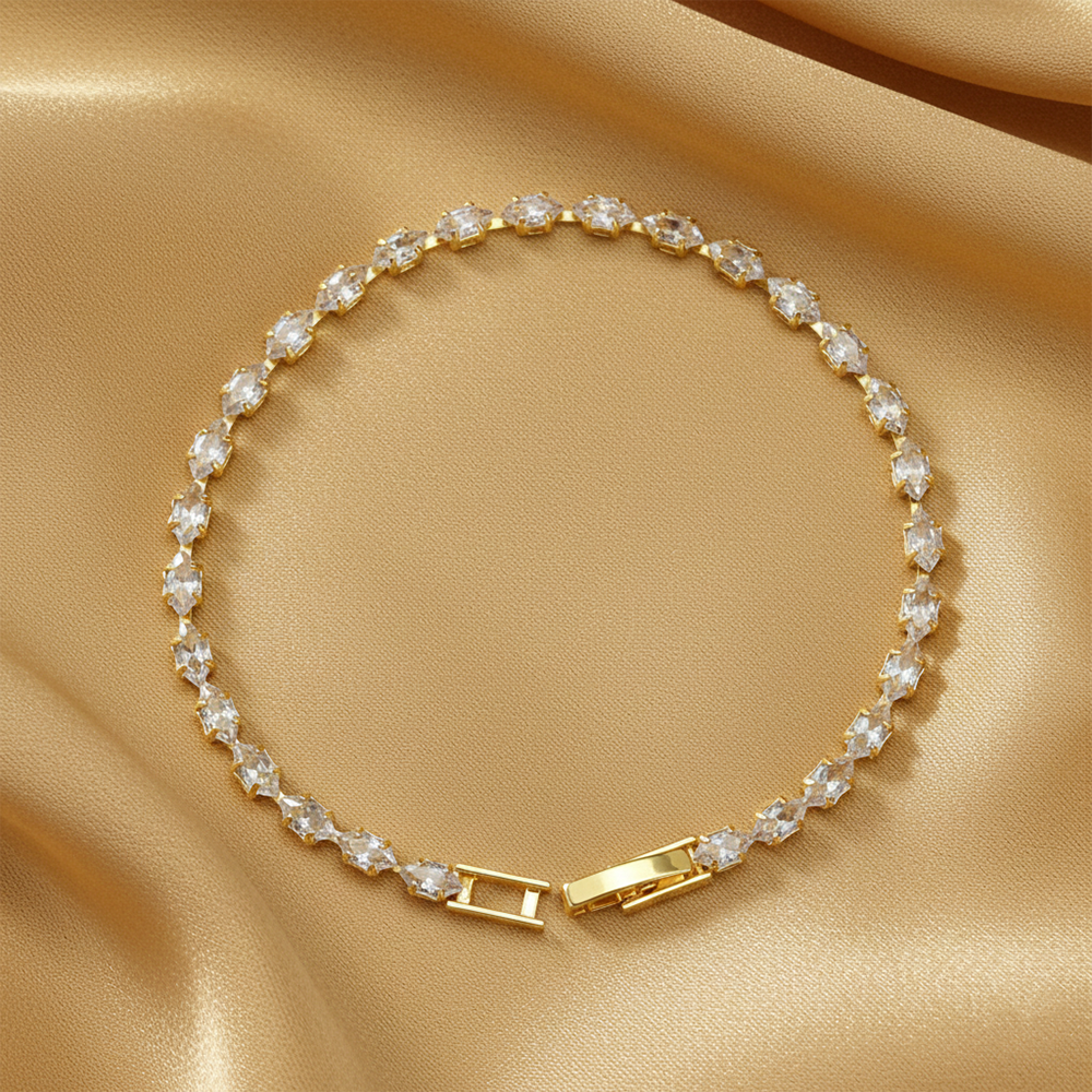 JewelMaze Gold Plated American Diamond Bracelet