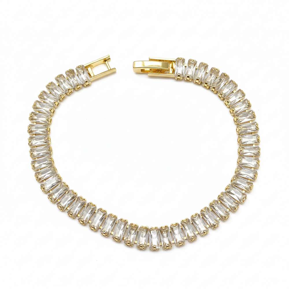JewelMaze Gold Plated American Diamond Bracelet