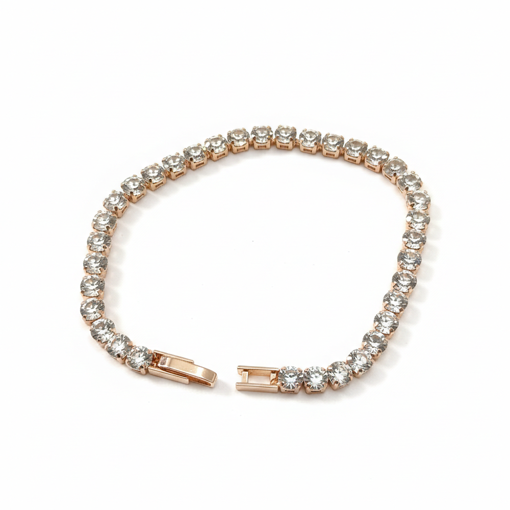 JewelMaze Rose Gold Plated American Diamond Bracelet