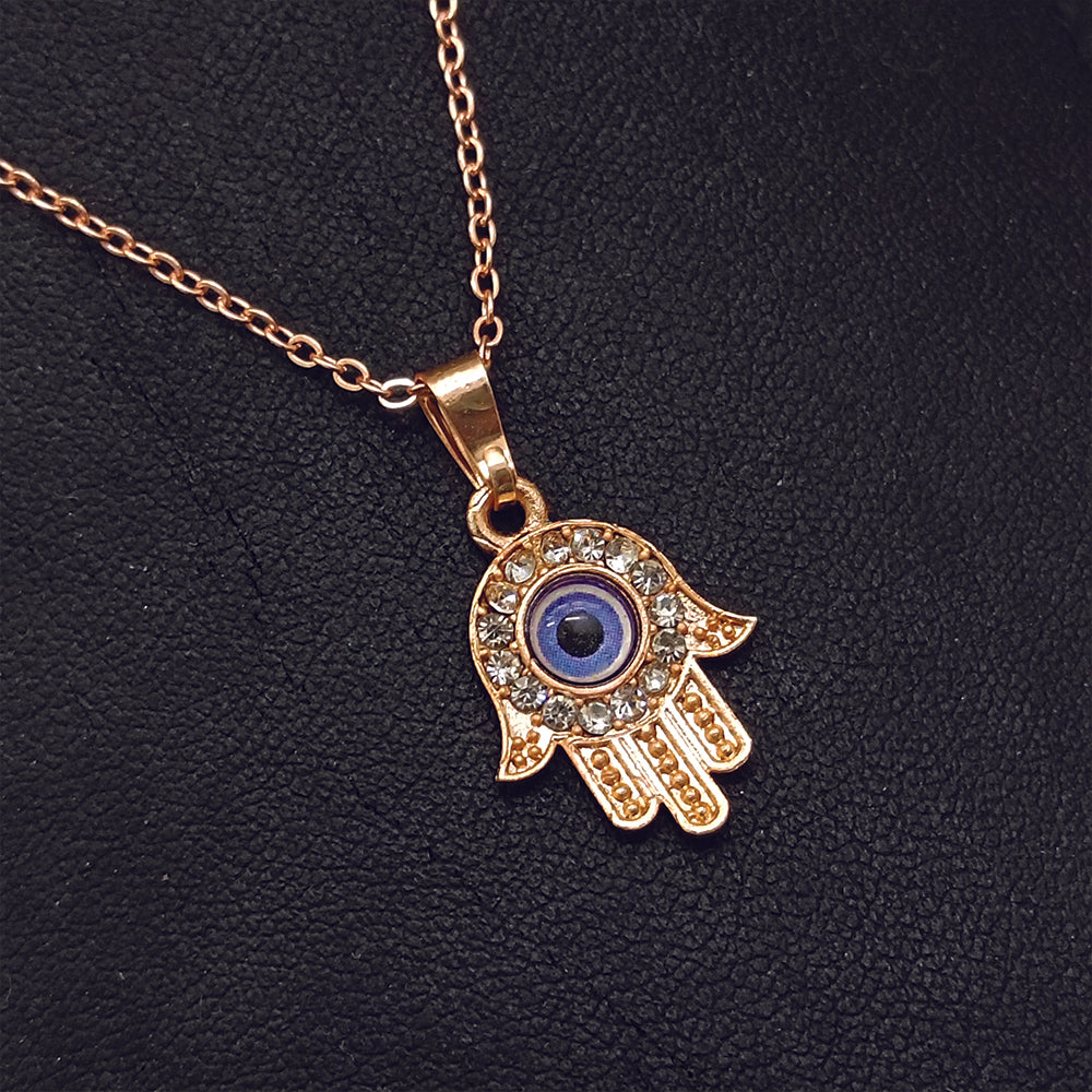 JewelMaze Hand Evil Eye Chain Pendant