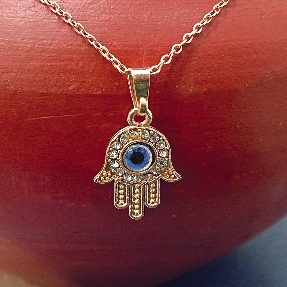 JewelMaze Hand Evil Eye Chain Pendant