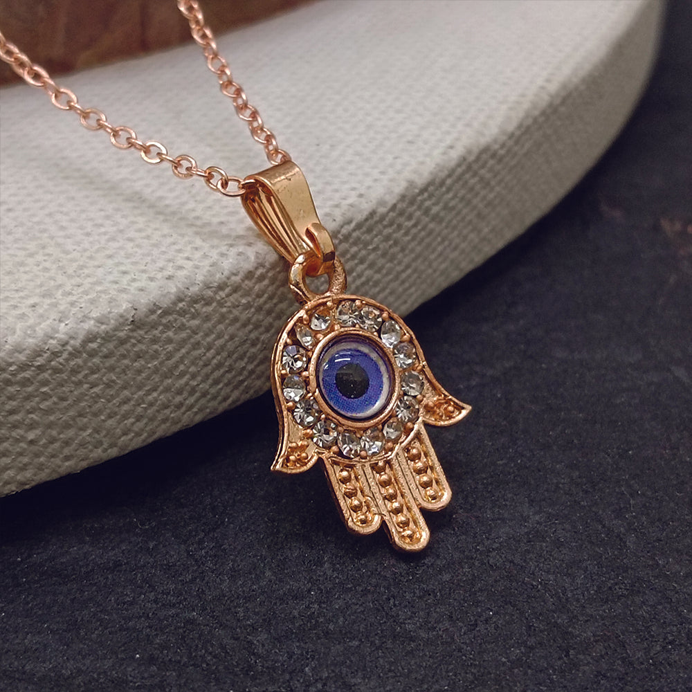 JewelMaze Hand Evil Eye Chain Pendant