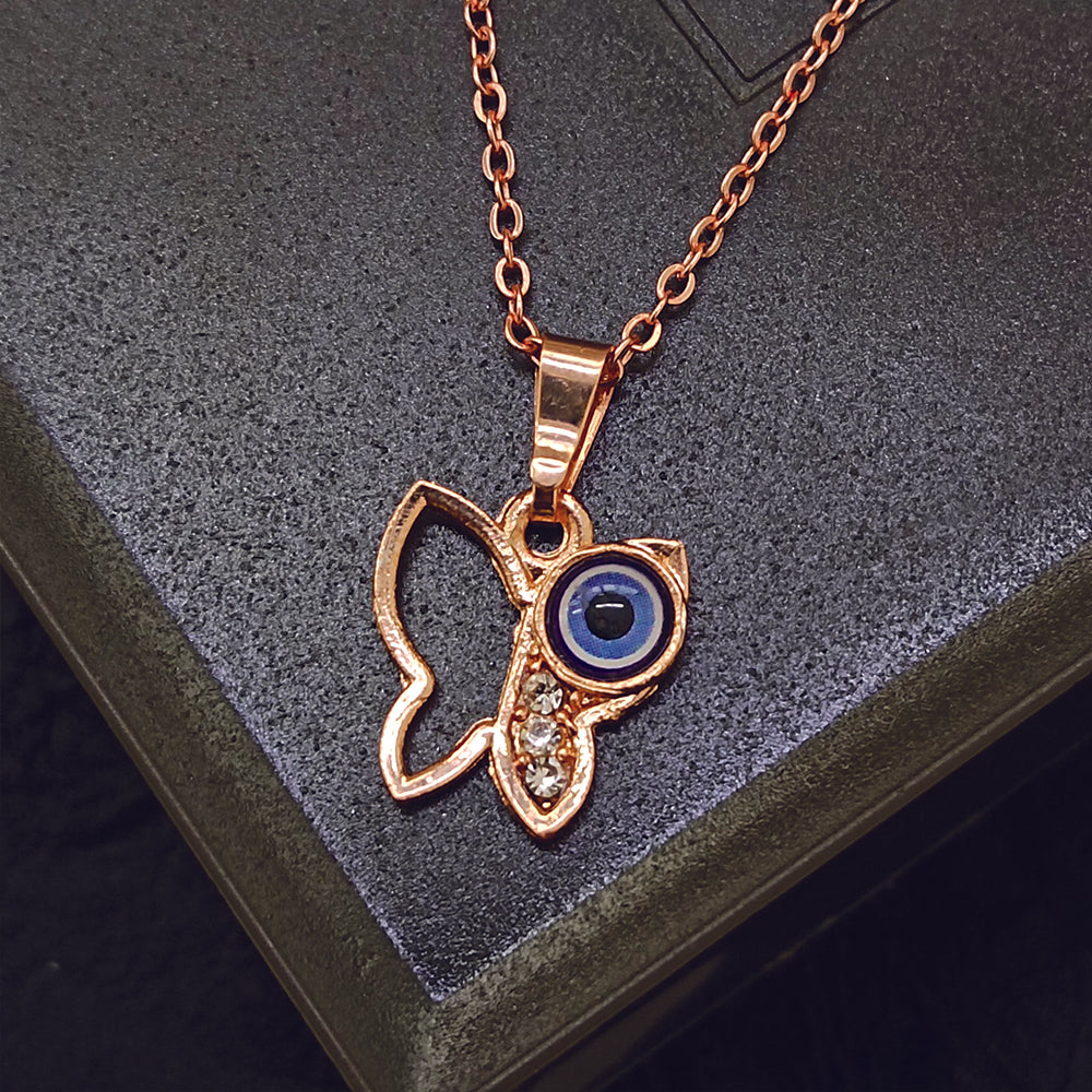 JewelMaze Butterfly Evil Eye Chain Pendant