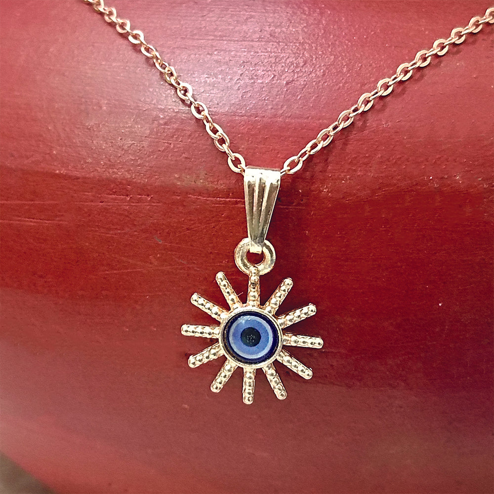 JewelMaze Star Shaped Evil Eye Chain Pendant - 1405011