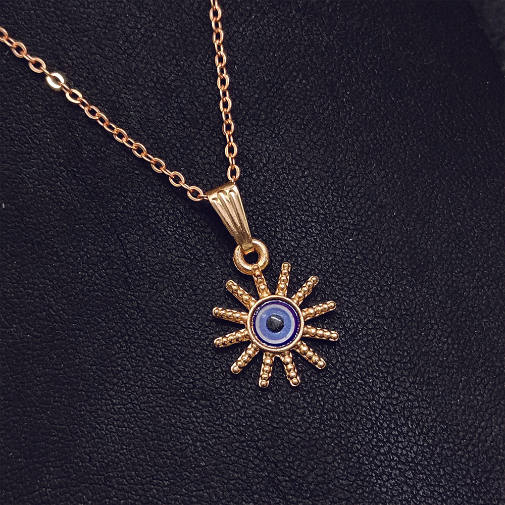 JewelMaze Star Shaped Evil Eye Chain Pendant - 1405011