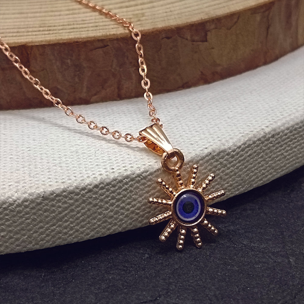 JewelMaze Star Shaped Evil Eye Chain Pendant - 1405011
