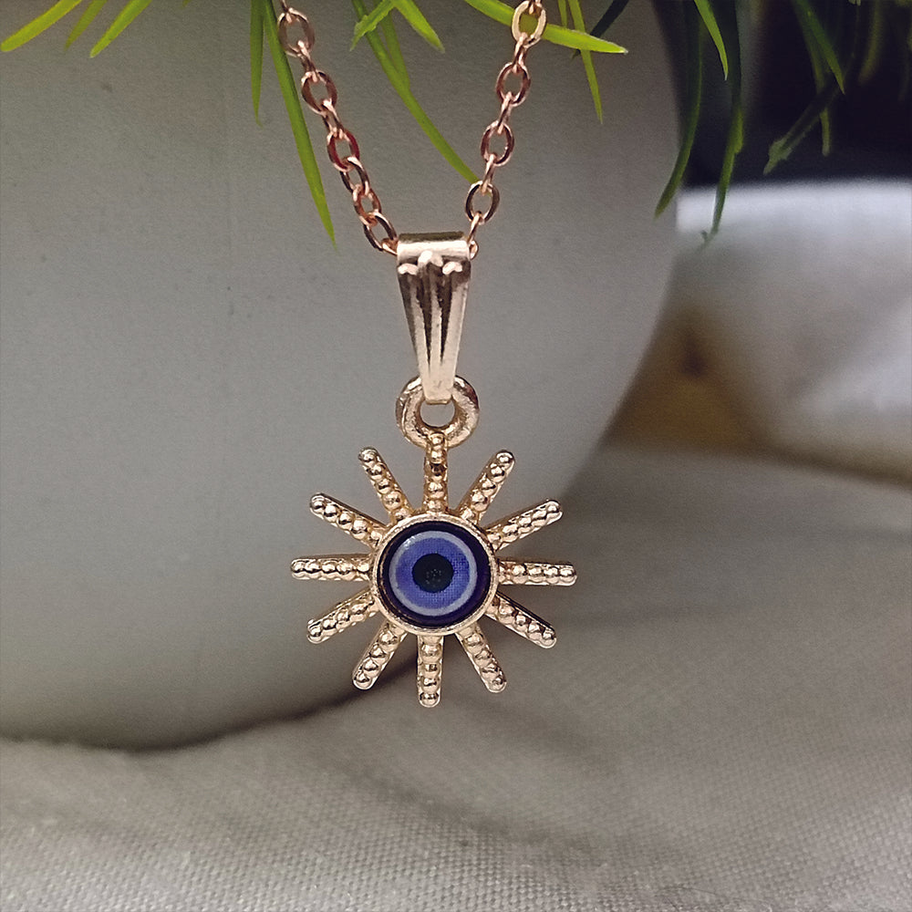JewelMaze Star Shaped Evil Eye Chain Pendant - 1405011