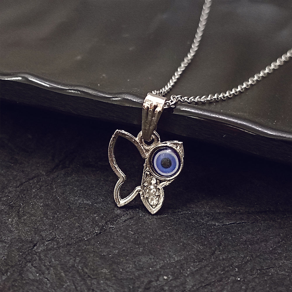 JewelMaze Butterfly Evil Eye Chain Pendant - 1405015