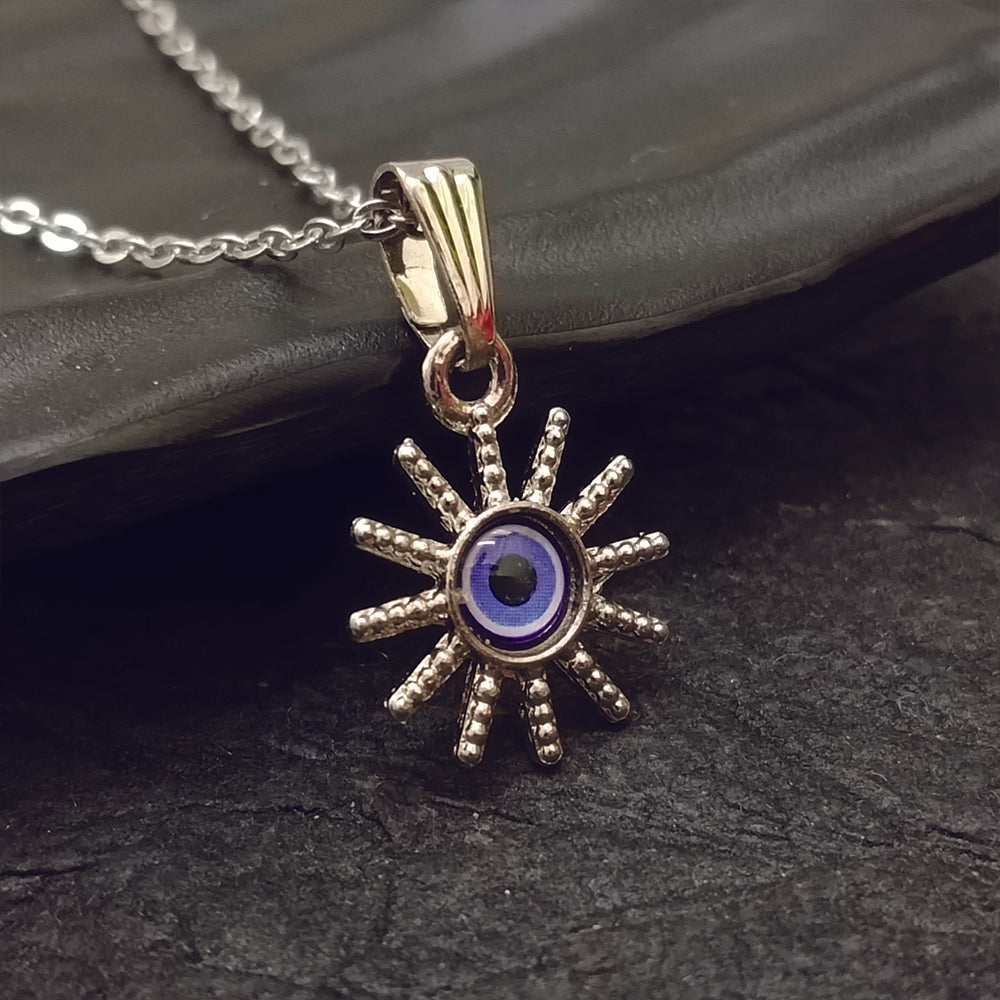 JewelMaze Star Shaped Evil Eye Chain Pendant - 1405019