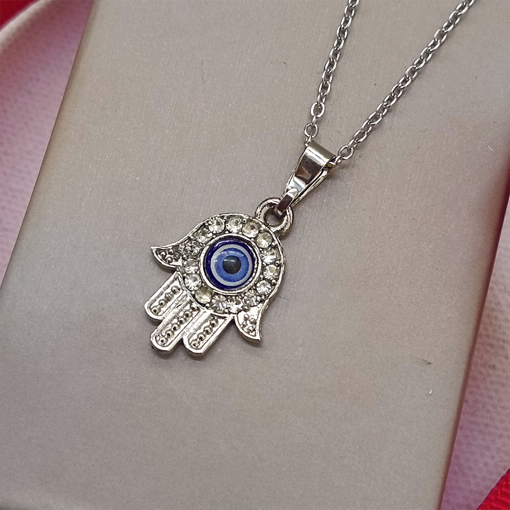 JewelMaze Hand Evil Eye Chain Pendant - 1405022